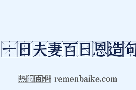 一日夫妻百日恩造句是什么意思的图片